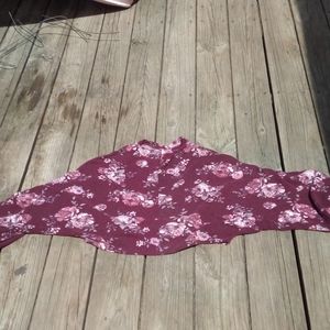 Maroon floral crop top